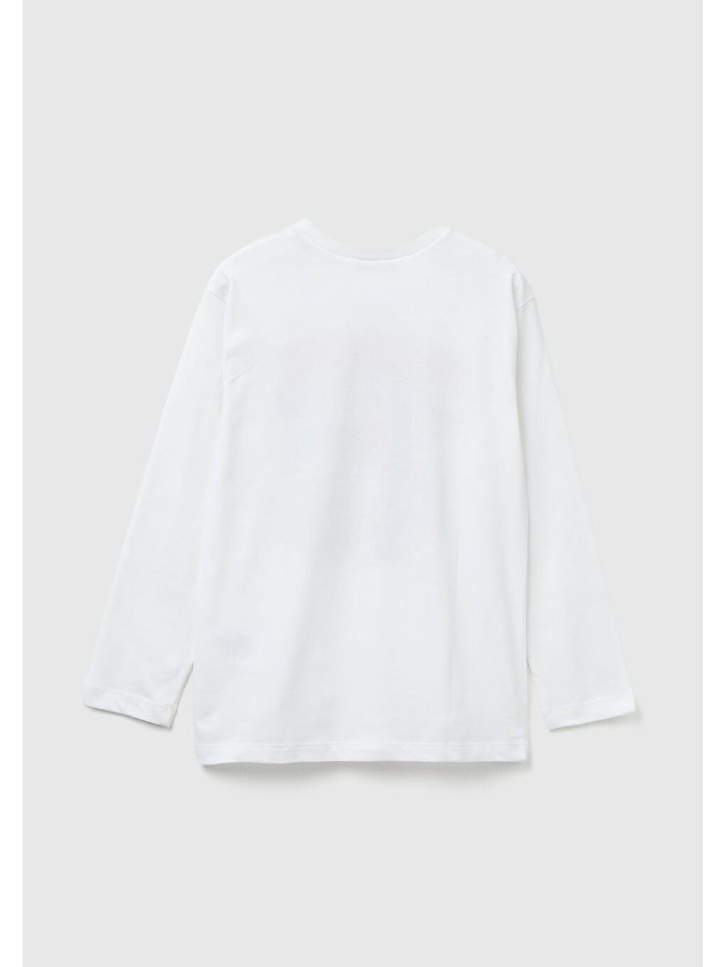 Erkek Çocuk Ekru Önü Baskılı Bisiklet Yaka Uzun Kollu T-shirt-1