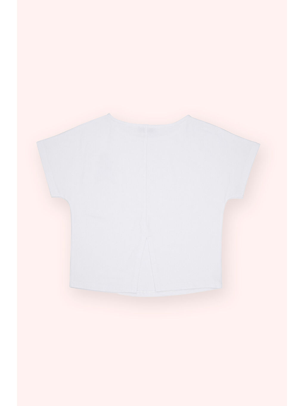 Kız Çocuk Baskı Detaylı T-Shirt Beyaz-4