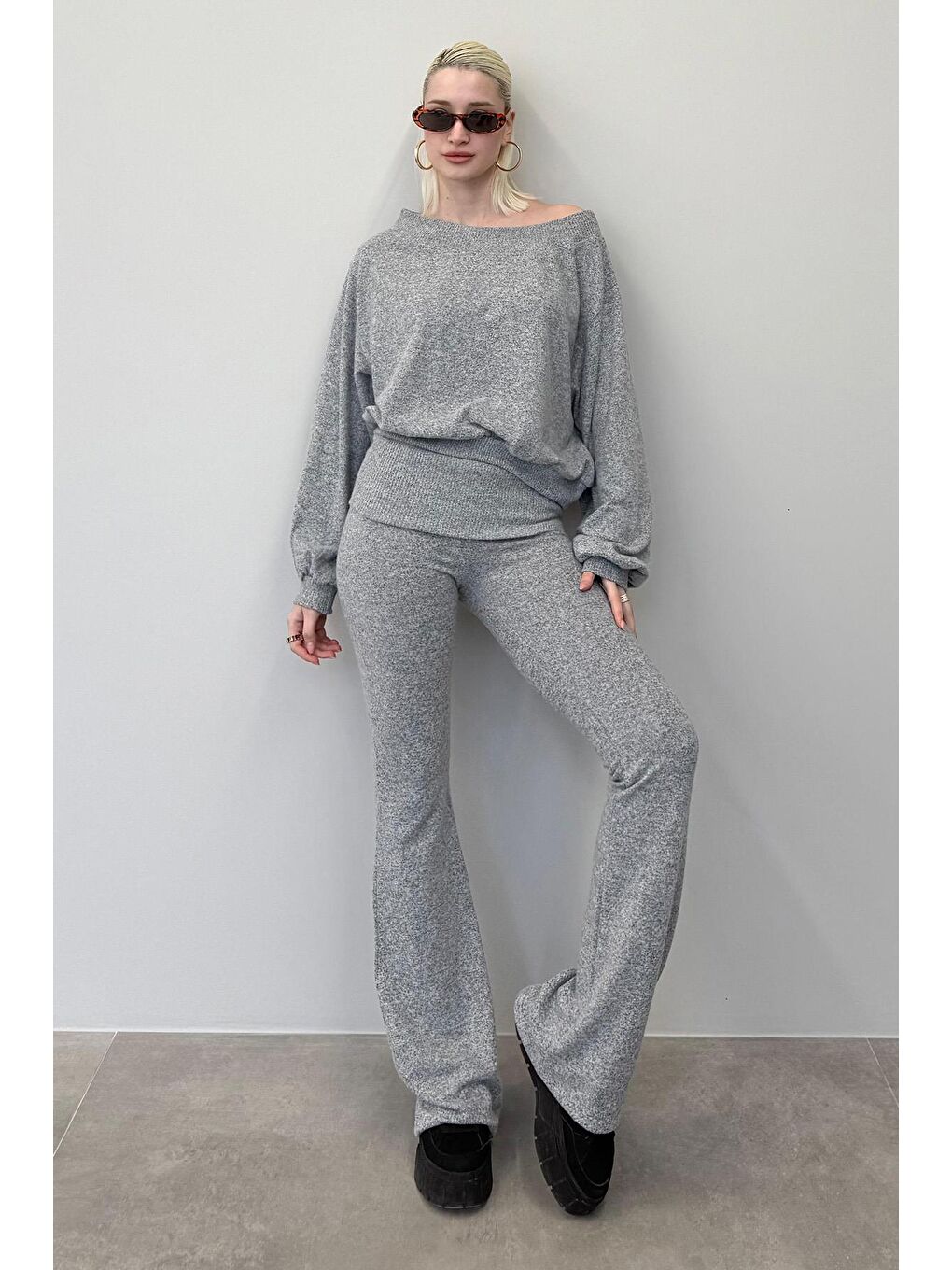 Gri Bluz Pantolon İkili Takım Mg2289-3