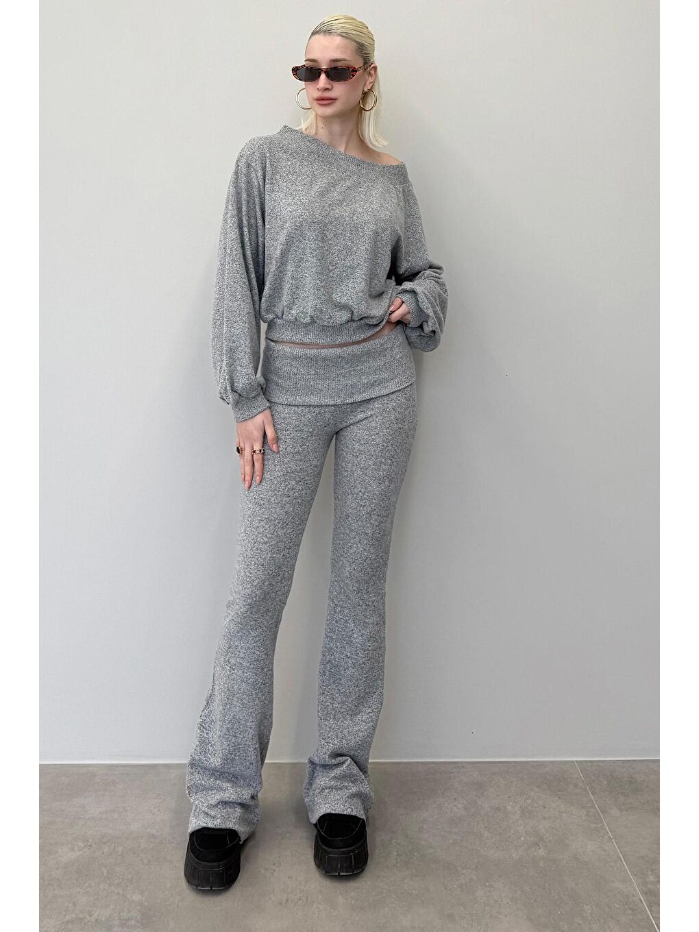 Gri Bluz Pantolon İkili Takım Mg2289-4
