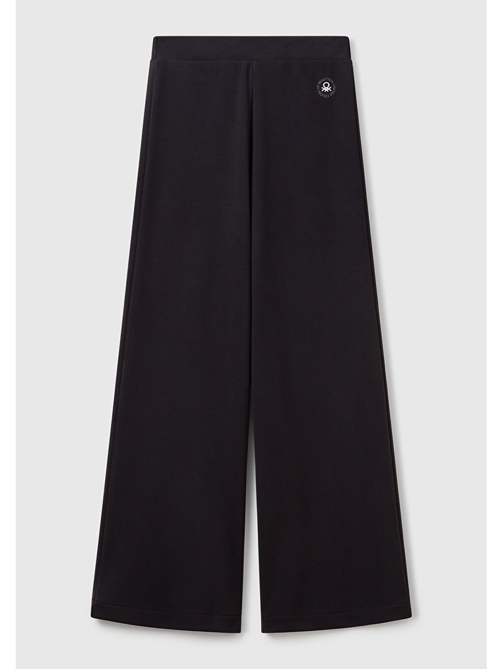 Kadın Siyah Logo Baskılı Beli Lastikli Bol Kesim Eşofman Altı-1