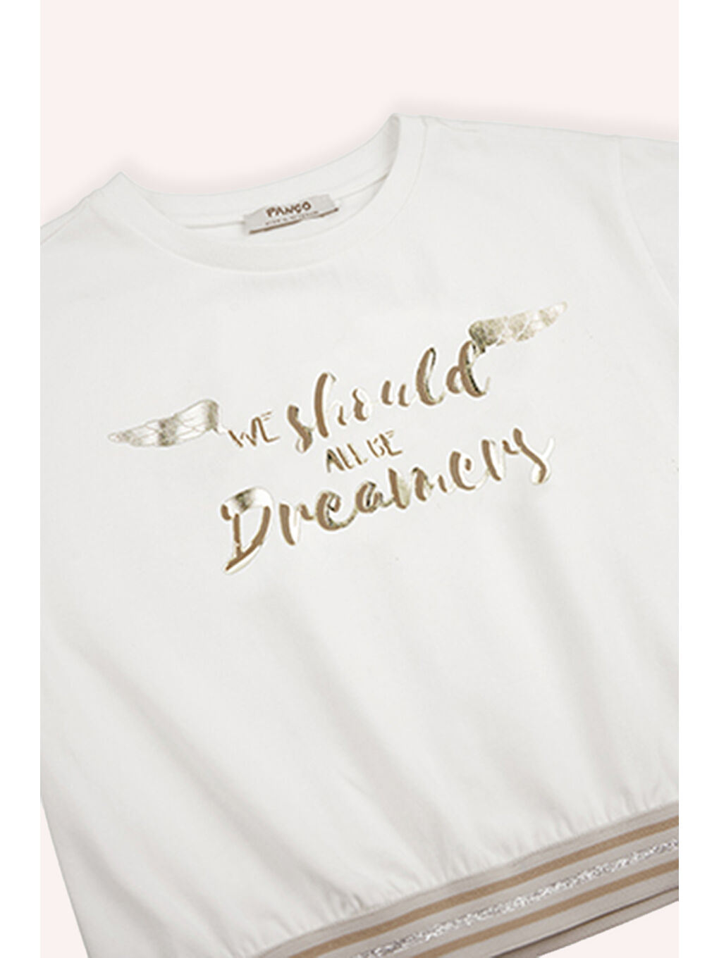 Kız Çocuk Kısa Kollu T-Shirt Ekru-2