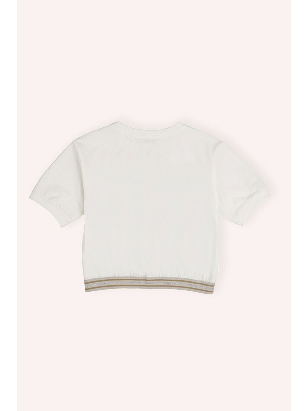 Kız Çocuk Kısa Kollu T-Shirt Ekru-4