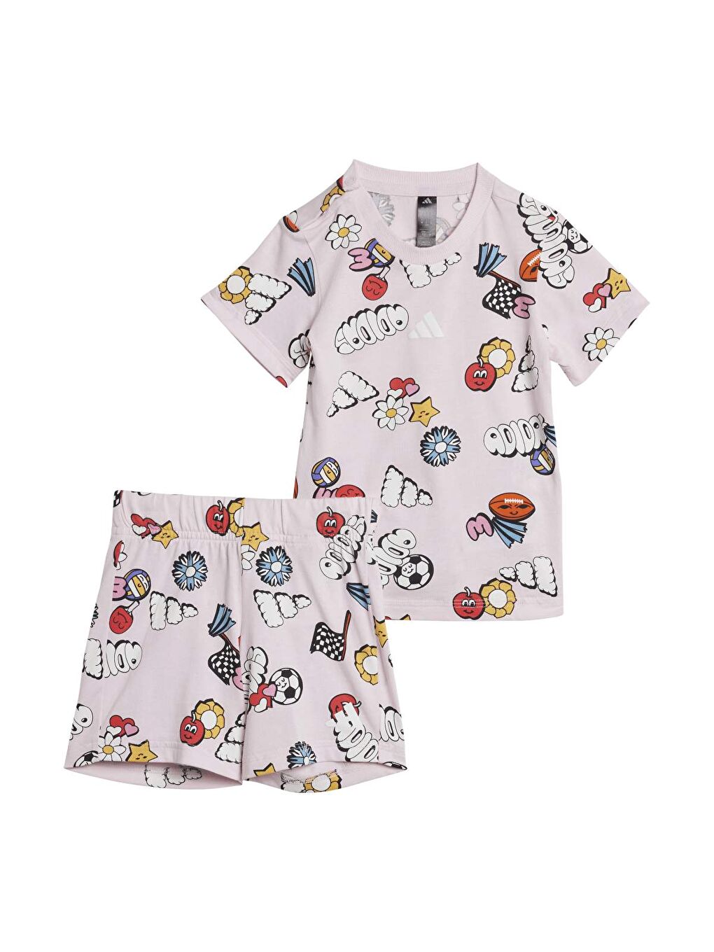 Pembe Fun Allover Print Bebek Eşofman Takımı