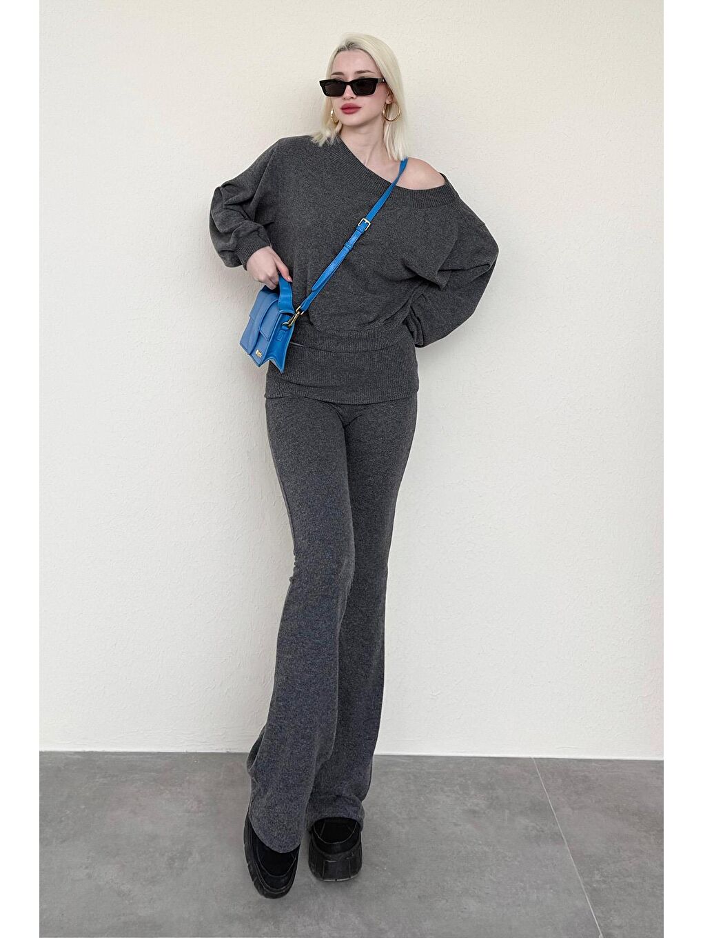Antrasit Bluz Pantolon İkili Takım Mg2289