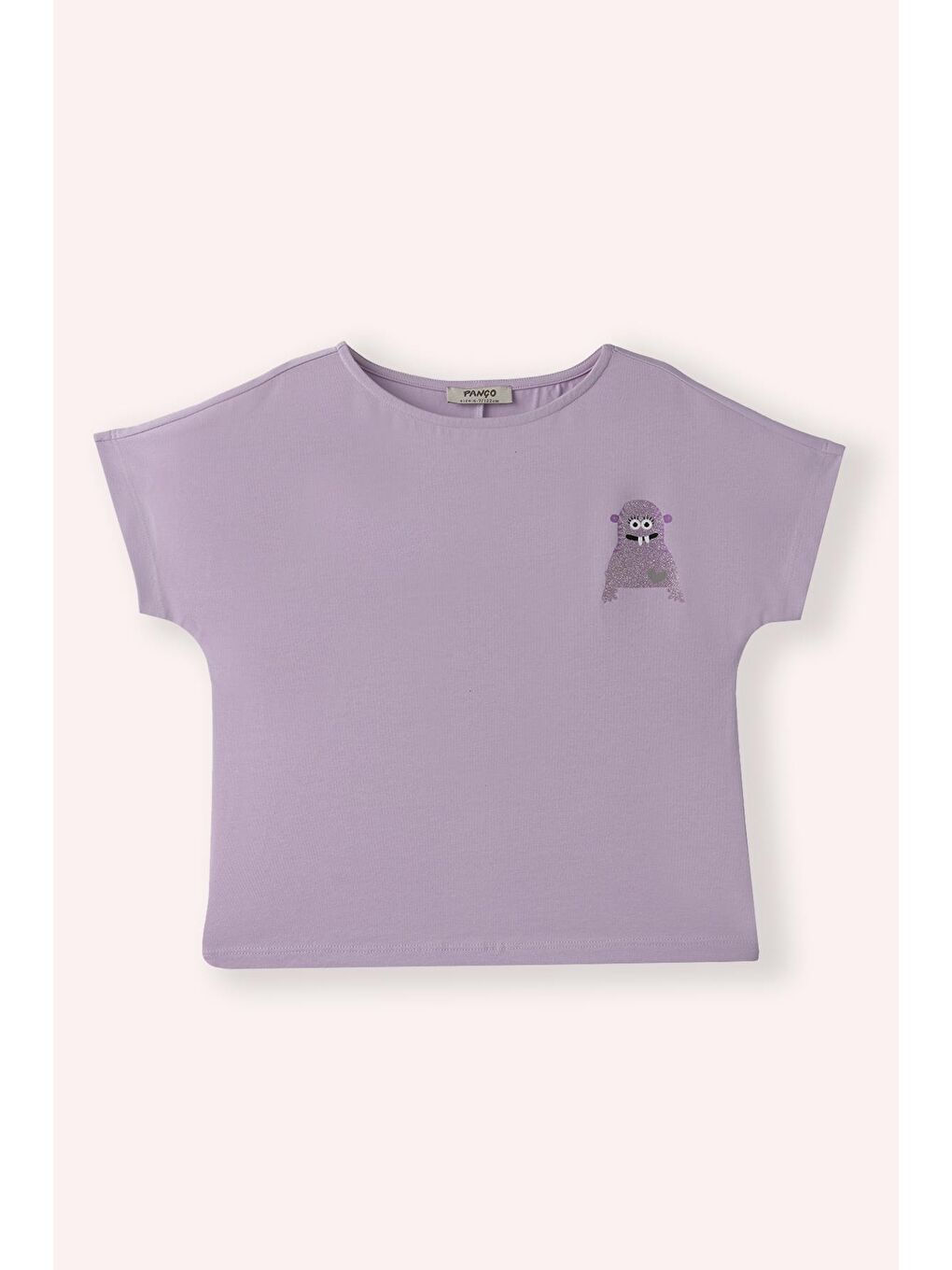 Kız Çocuk Baskı Detaylı Kısa Kollu T-Shirt Lila