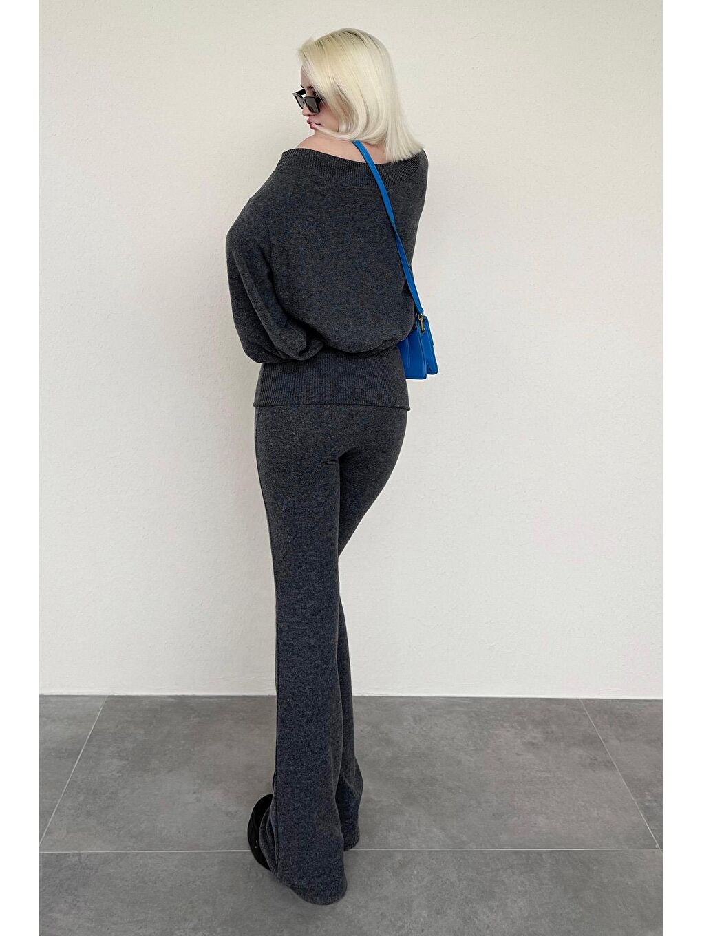 Antrasit Bluz Pantolon İkili Takım Mg2289-2