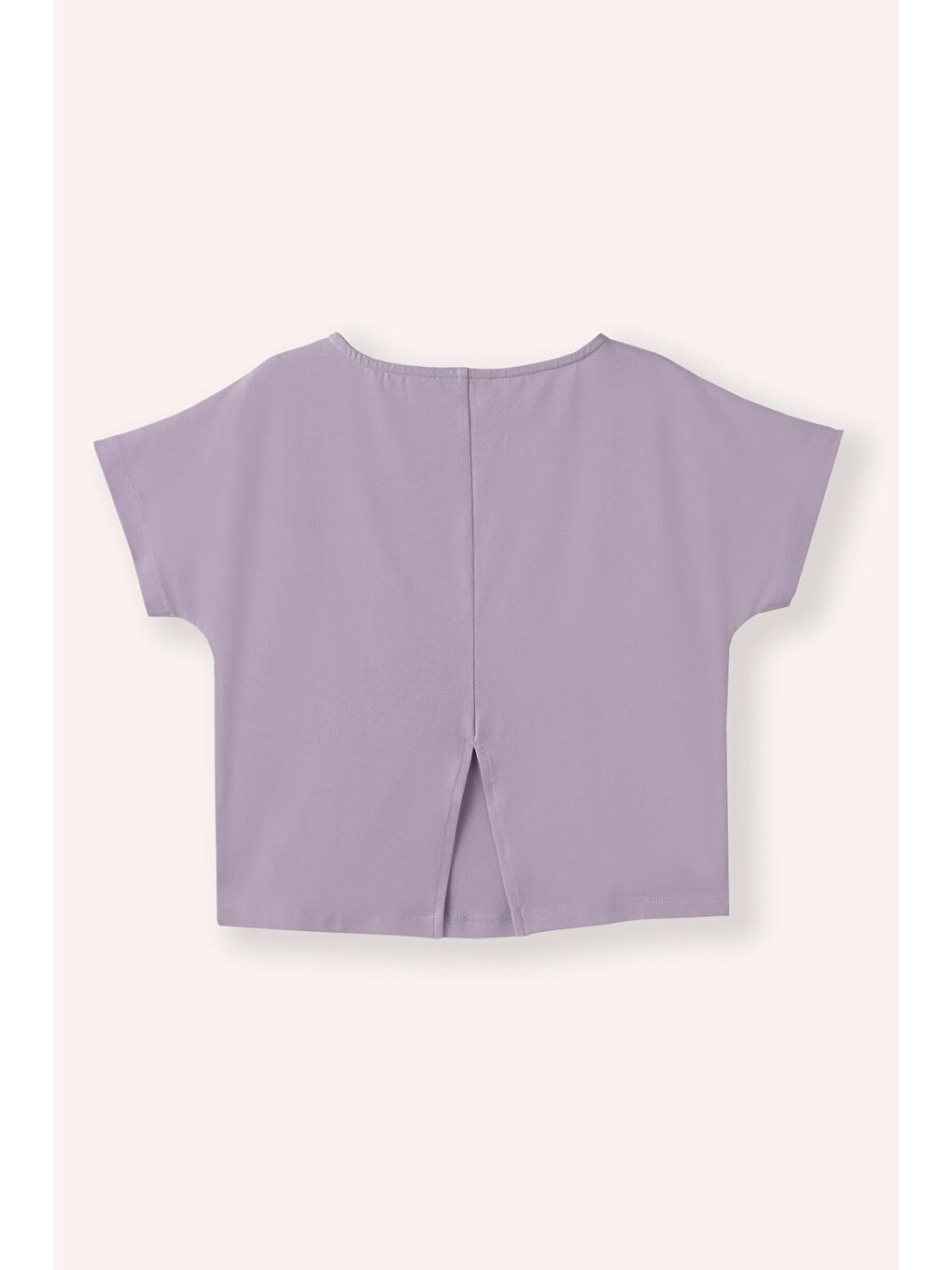 Kız Çocuk Baskı Detaylı Kısa Kollu T-Shirt Lila-2