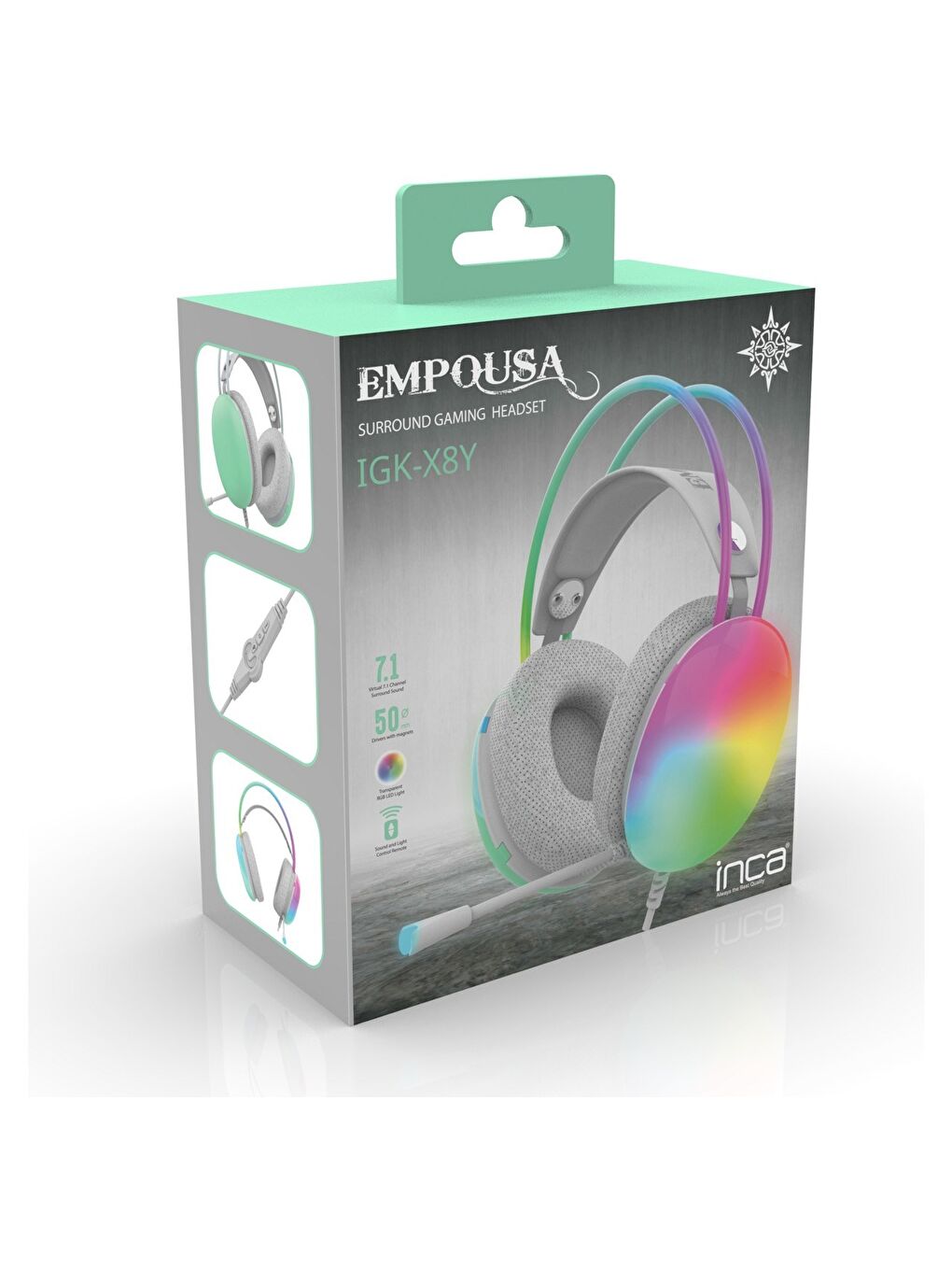 IGK-X8Y Empousa Series 7.1 Surround Rgb LED  Effect Gaming Oyuncu Kulaklığı-4