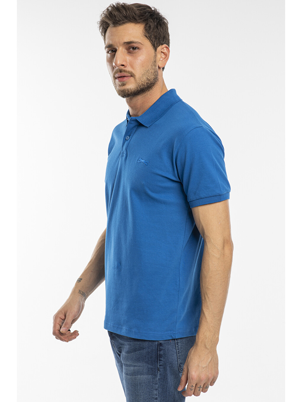 Salvator Erkek Tişört Saks Mavi-1