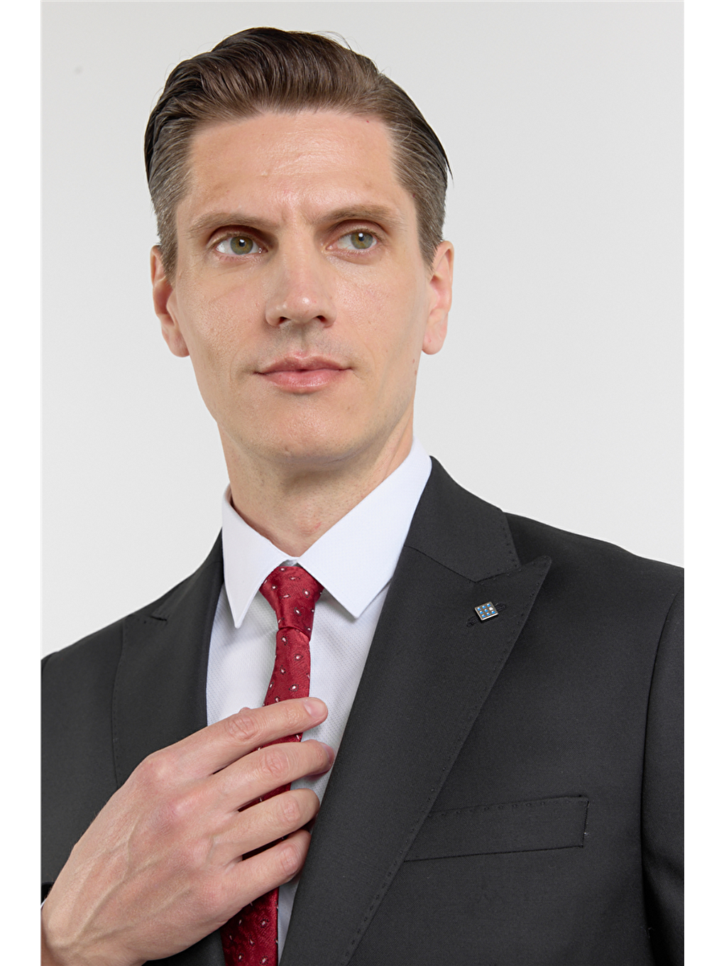 Siyah Kılıç Yaka Düz Desen 6 Drop Slim Fit Esnek Takım Elbise 1001260153-3