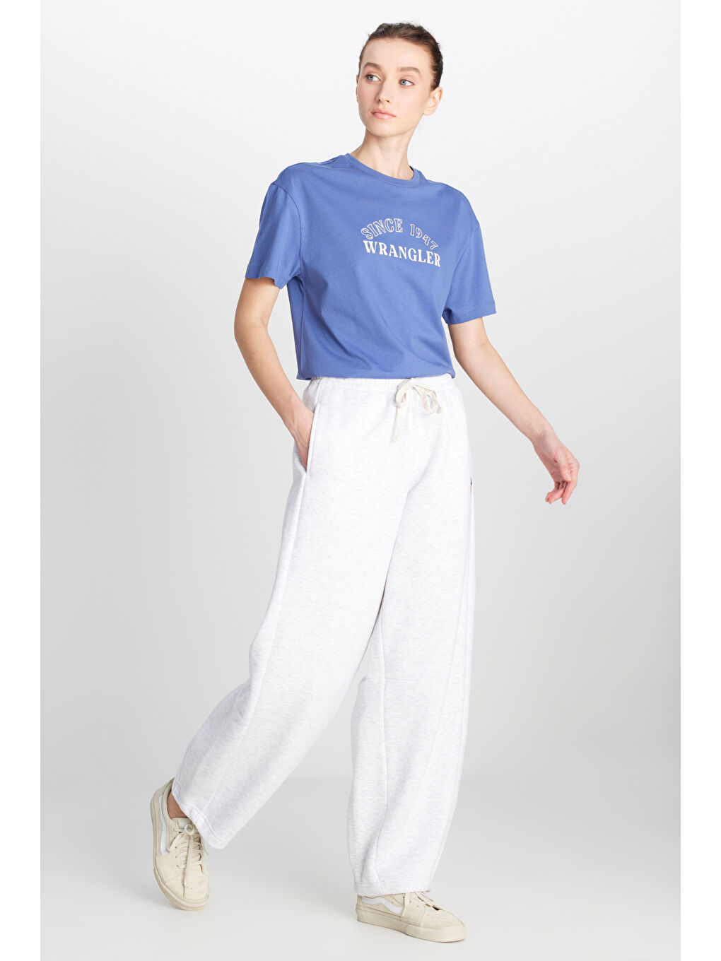 Loose Fit Rahat Kesim İçi Polarlı Gri Melanj Sweatpant Eşofman Altı