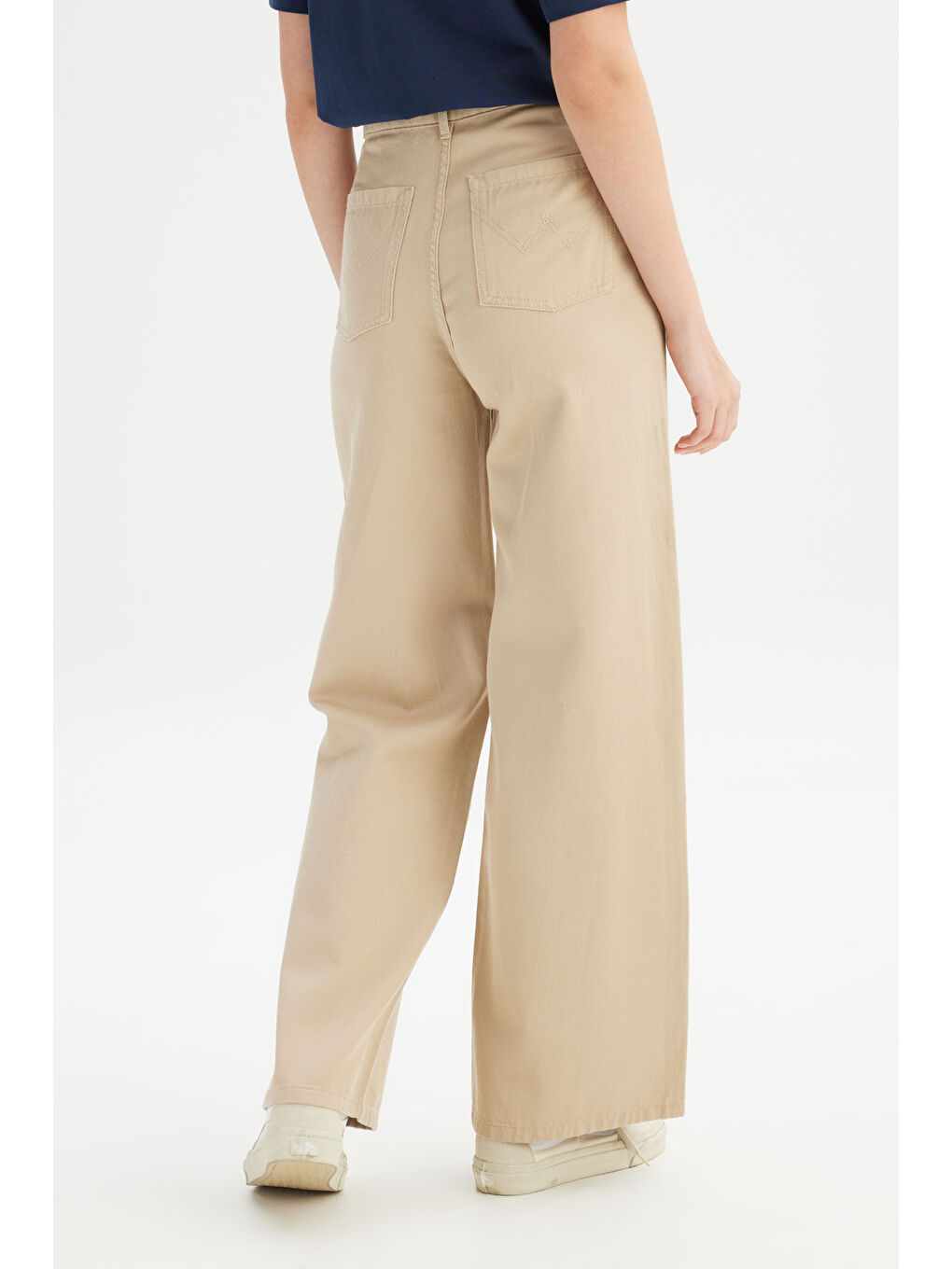 Bej Straight Fit Normal Bel Cepli Pantolon-4