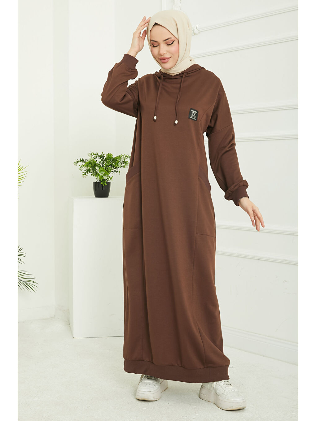 Kahverengi Cepli Armalı Elbise Kahve - 27048