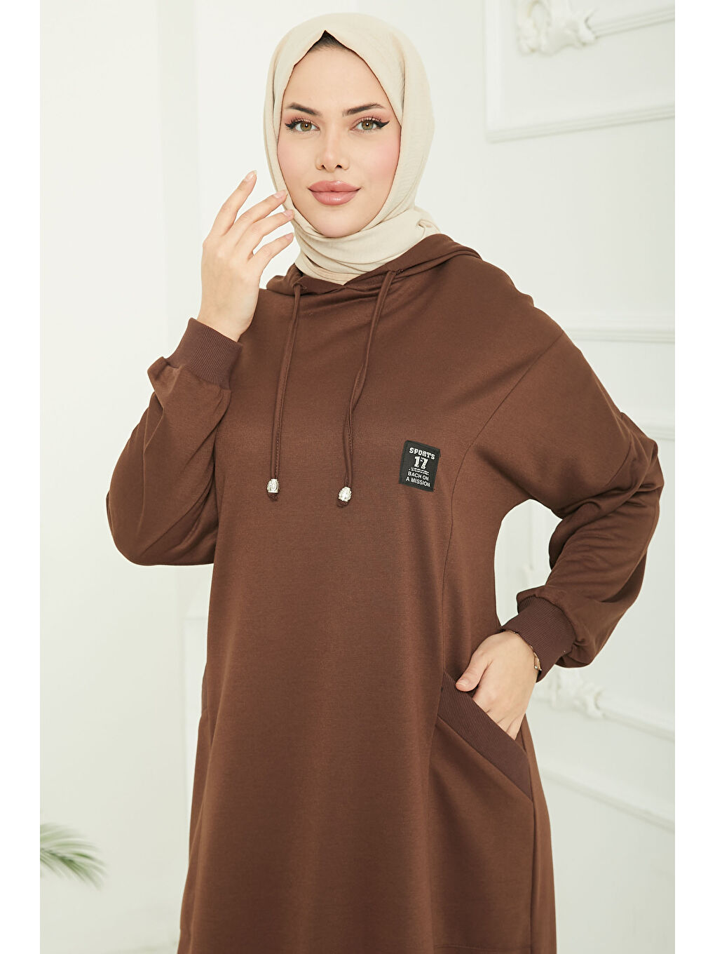 Kahverengi Cepli Armalı Elbise Kahve - 27048-4