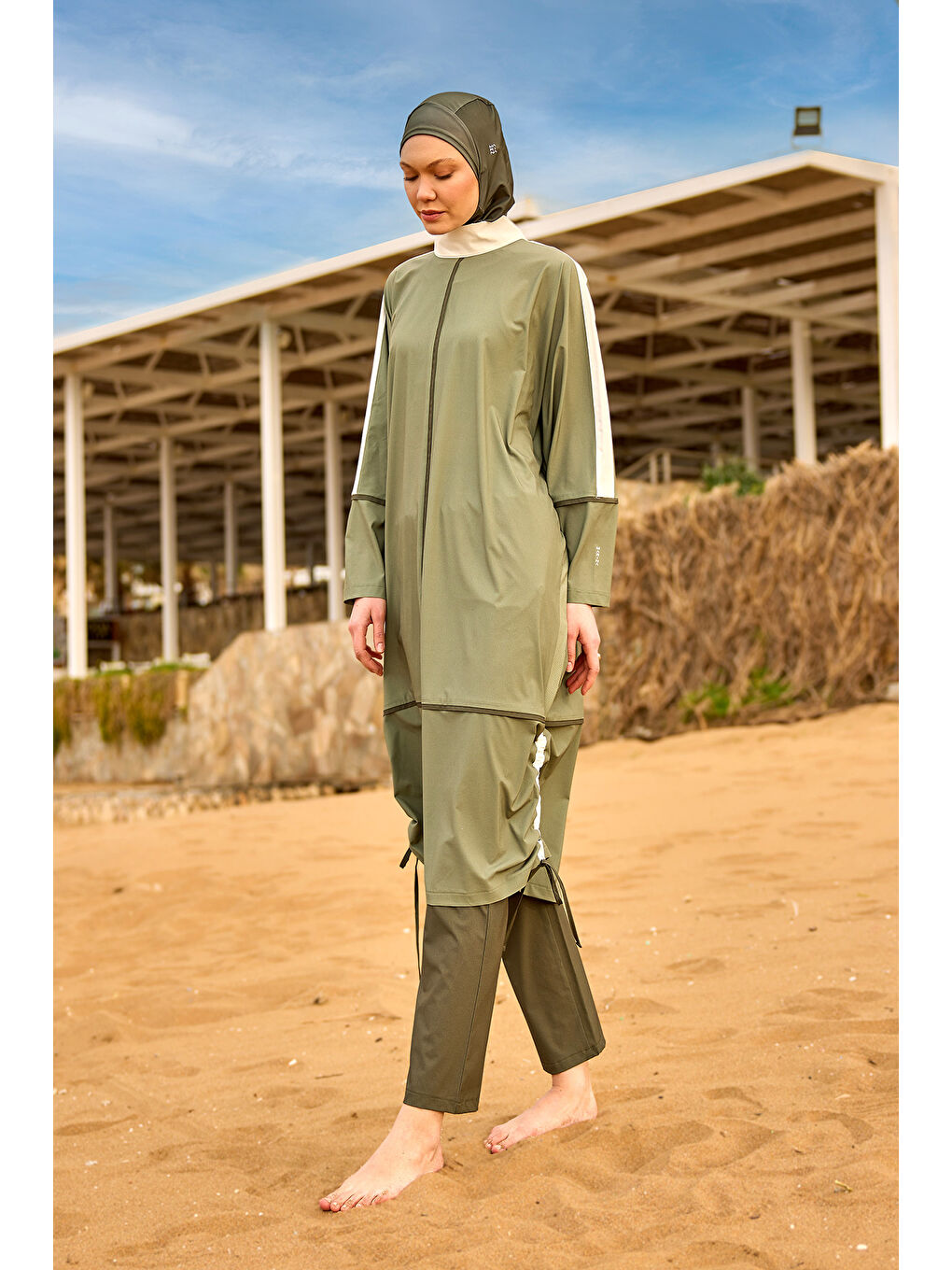 Tam Kapalı Tesettür Mayo M2521-1 Yeşil-1