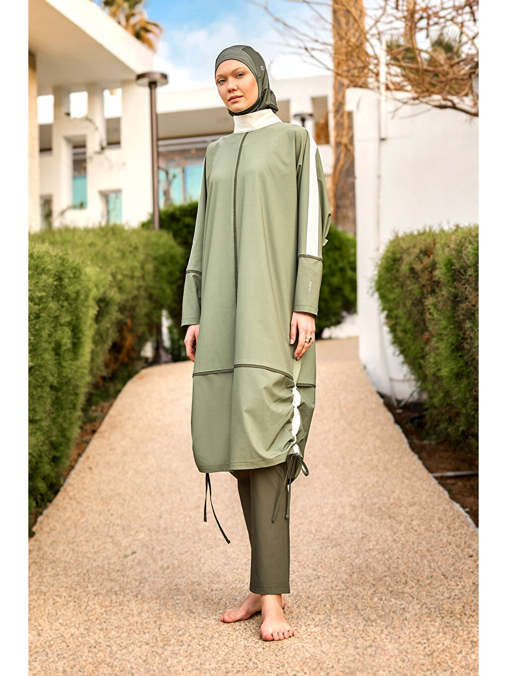 Tam Kapalı Tesettür Mayo M2521-1 Yeşil-3