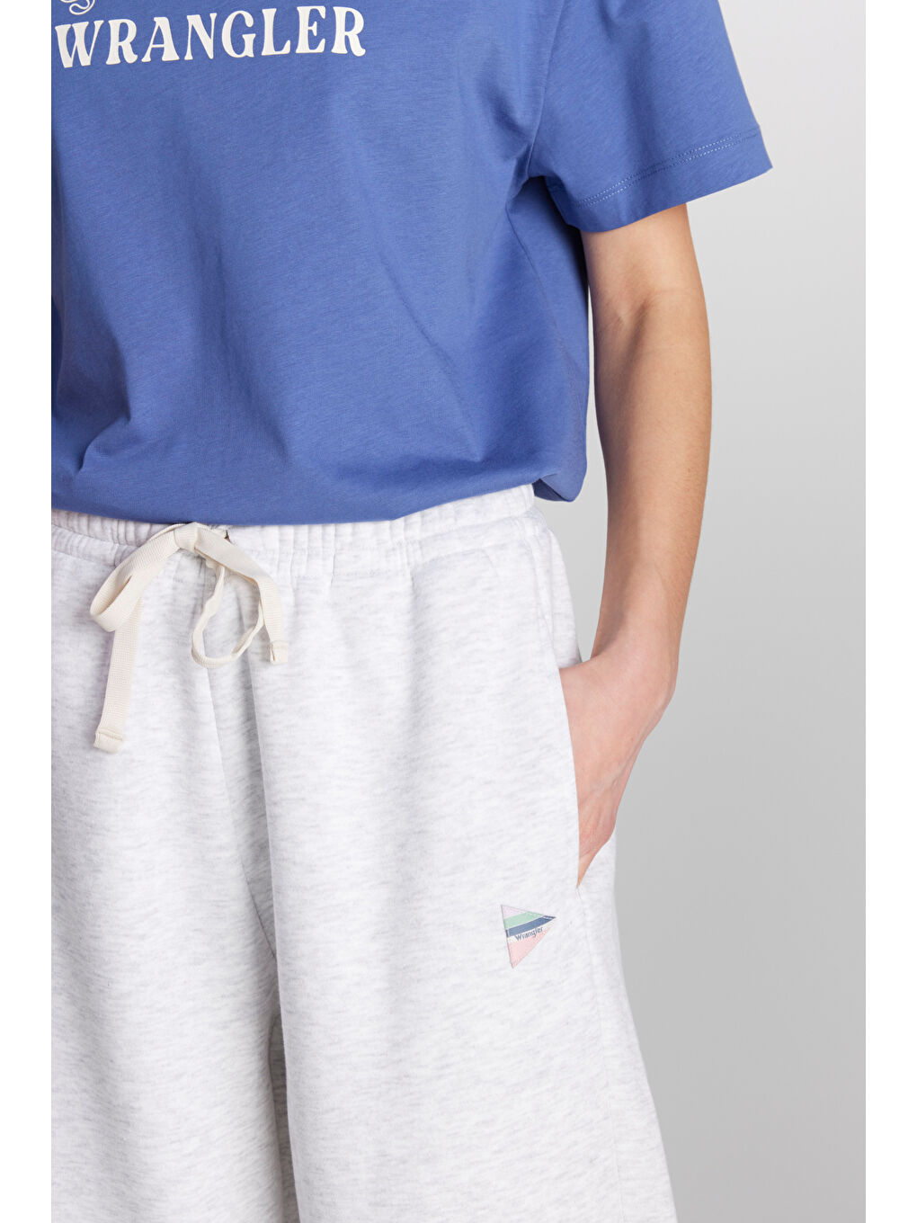 Loose Fit Rahat Kesim İçi Polarlı Gri Melanj Sweatpant Eşofman Altı-4