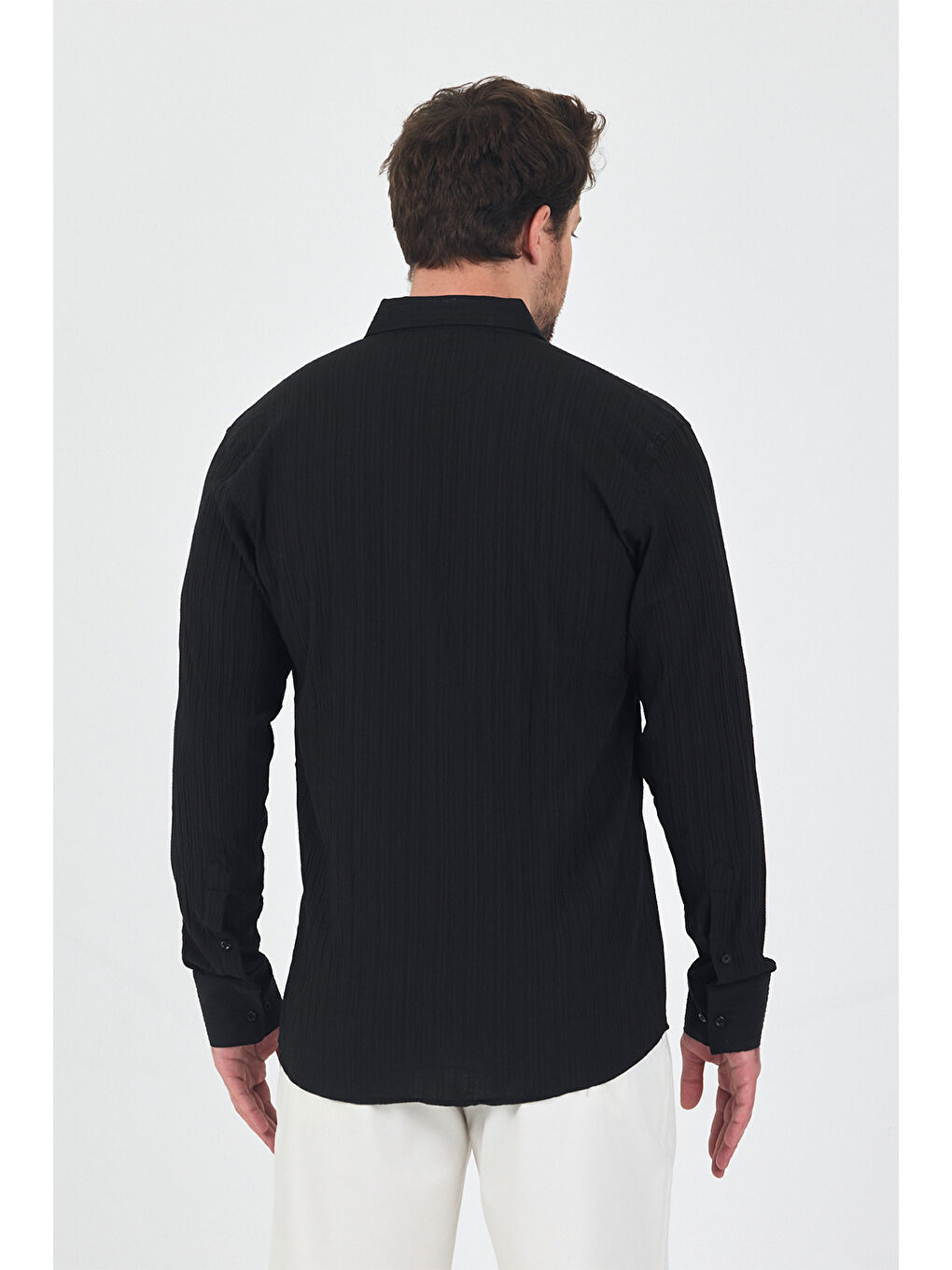 Erkek Krinkıl Siyah Gömlek-4