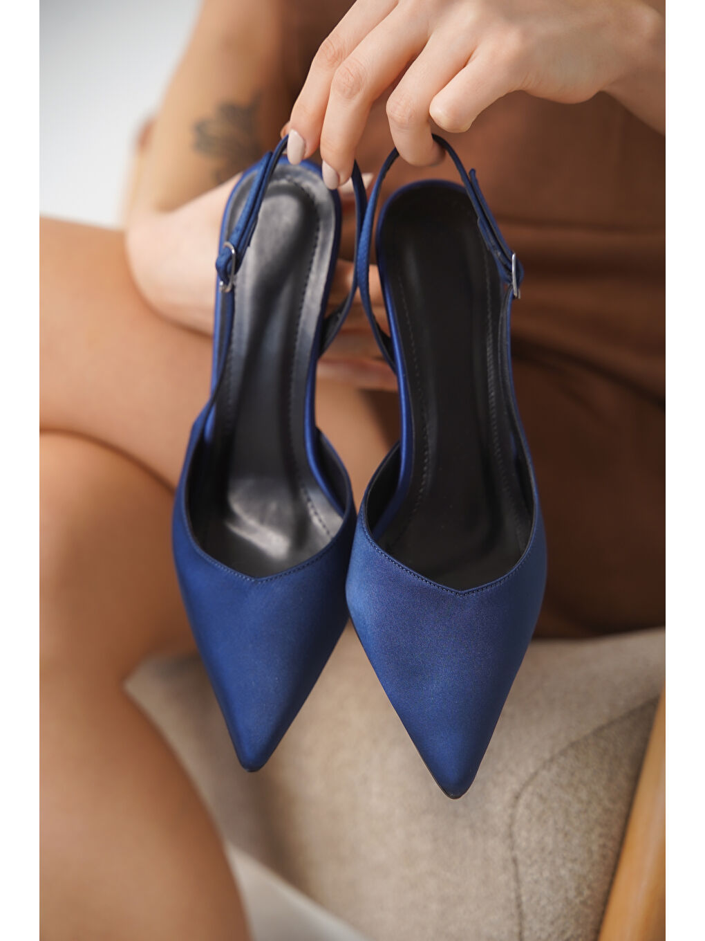 Lacivert Rives Günlük Kadın Klasik Topuklu Ayakkabı-2