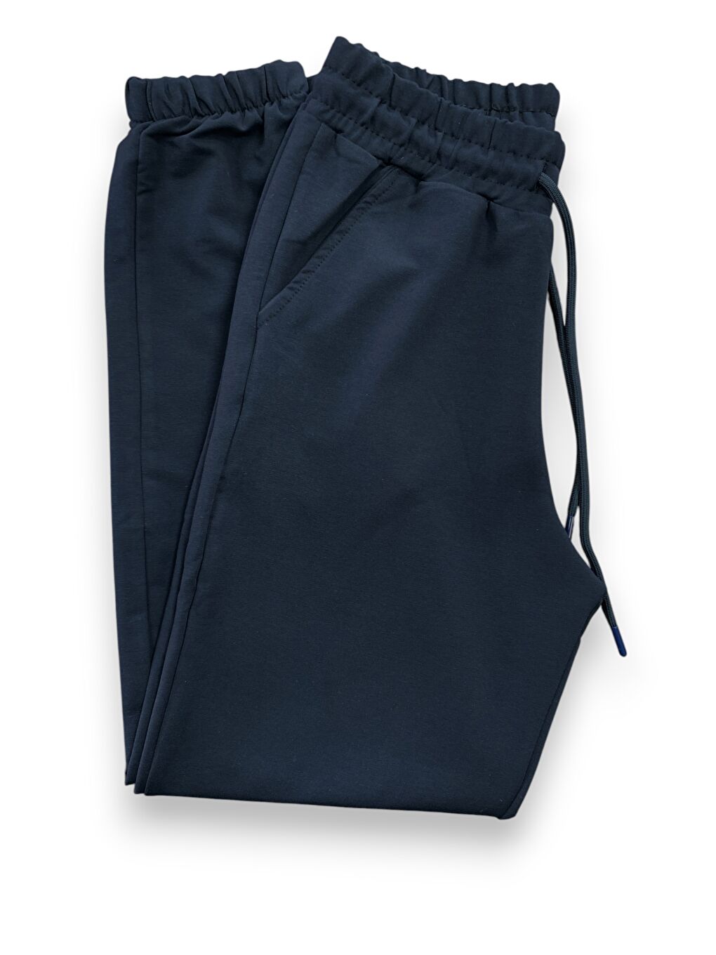 Kadın Lacivert Pamuklu Cepli Yüksek Kaliteli Lastikli Paça Eşofman Altı-2