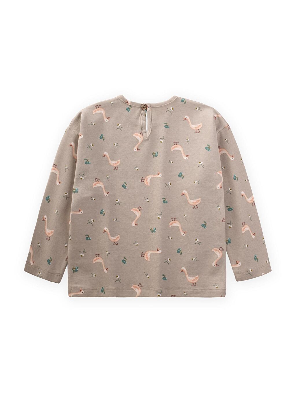 Bej Desenli Mevsimlik Kız T-Shırt 1-6 Yaş S Vizon-1