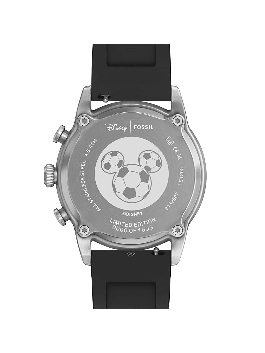 Siyah FLE1203 Disney x Limited-Edition Mickey Mouse Soccer Erkek Kol Saati-2