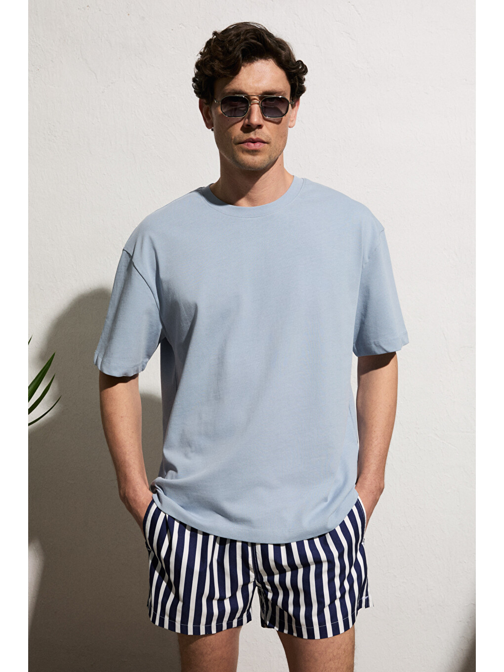 Mavi DUNNO Erkek %100 Organik Pamuk Yuvarlak Yakalı Regular Fit MAVİ T-Shirt-2