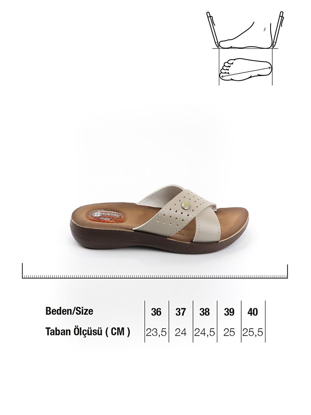 Bej Yazlık Soft Masaj Taban Kadın Terlik-1