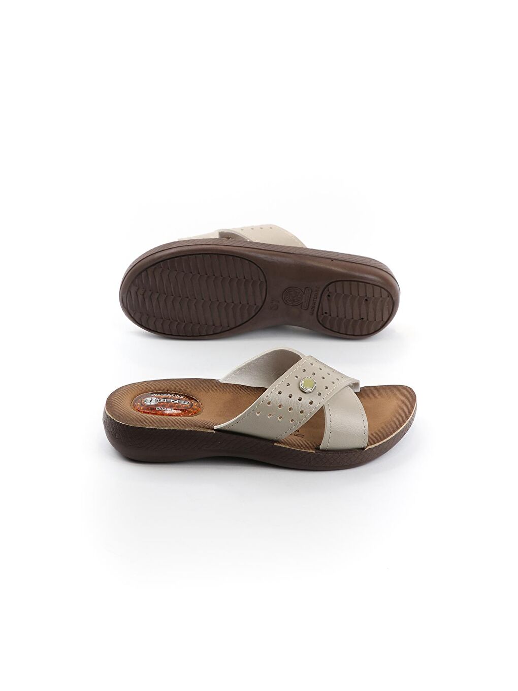 Bej Yazlık Soft Masaj Taban Kadın Terlik-3