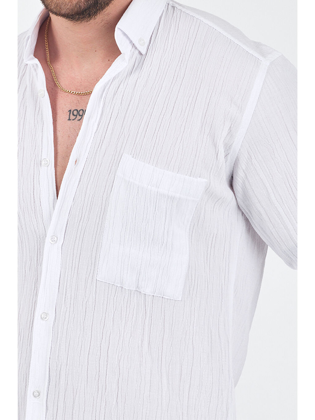 Erkek Krinkıl Beyaz Gömlek-4