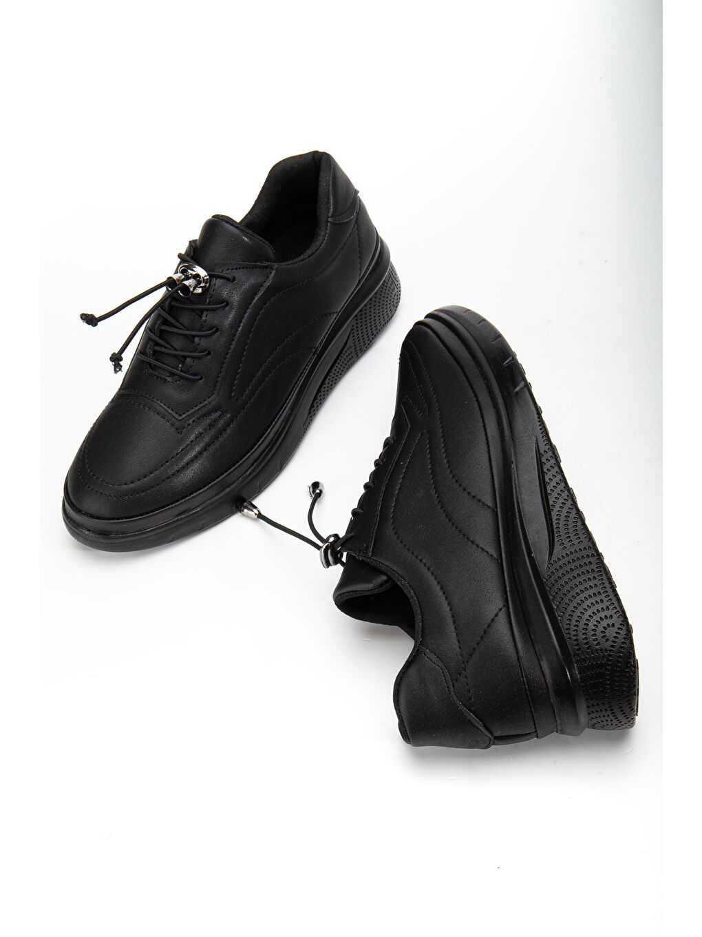 Siyah D12221 Günlük Ortopedik Kadın Sneaker Spor Ayakkabı-1