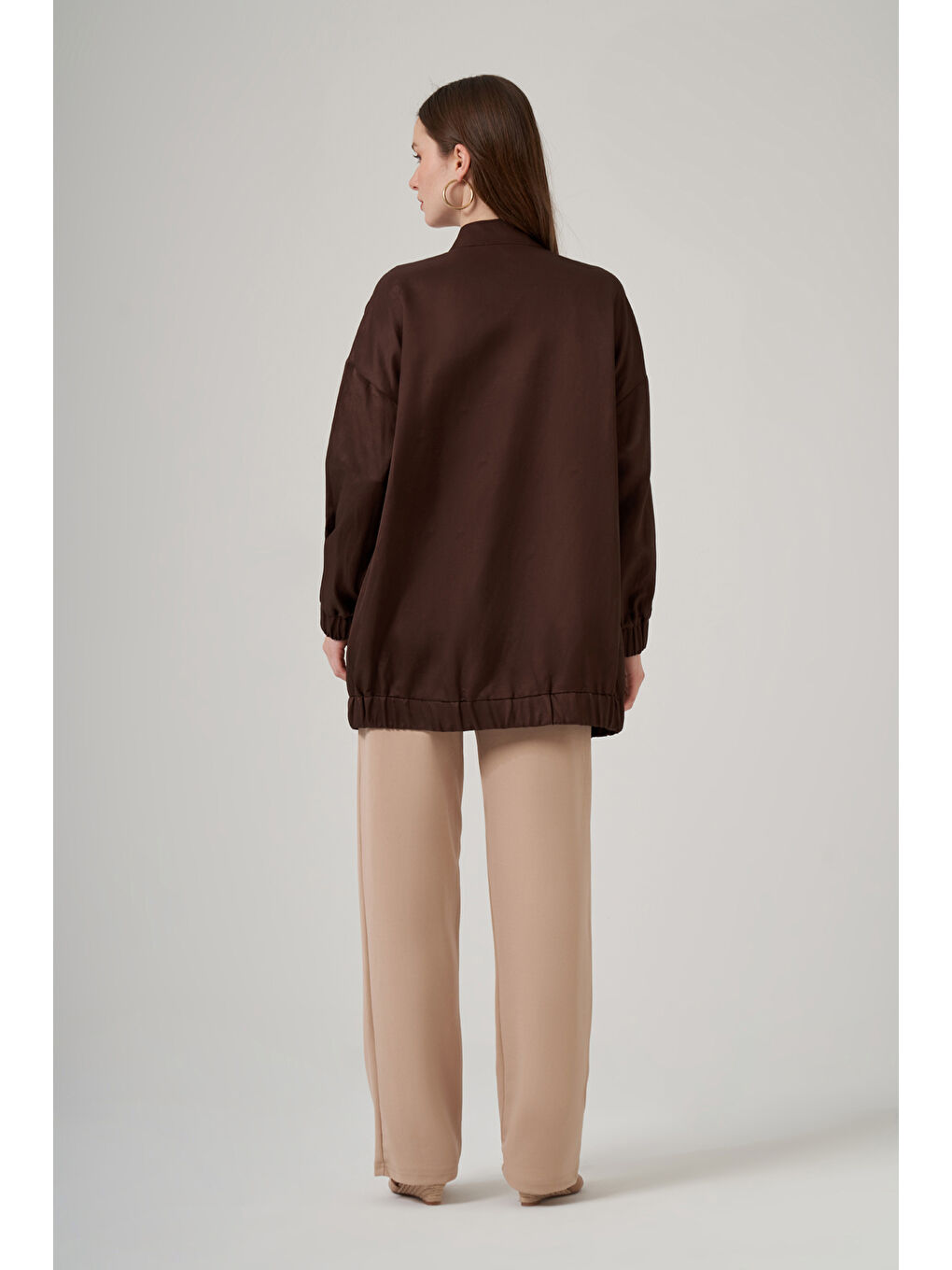 Taş Detay Kap Ceket 6043 Kahverengi-3