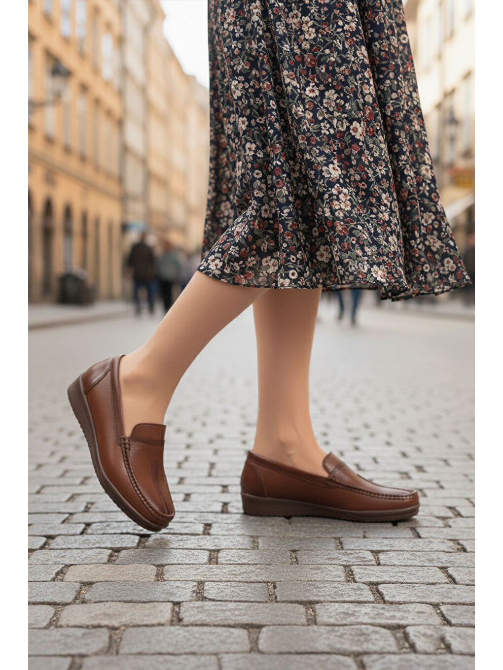 Kahverengi Taba Cilt Hafif Esnek Anatomik Kadın Casual Ayakkabı 293117 Z-2