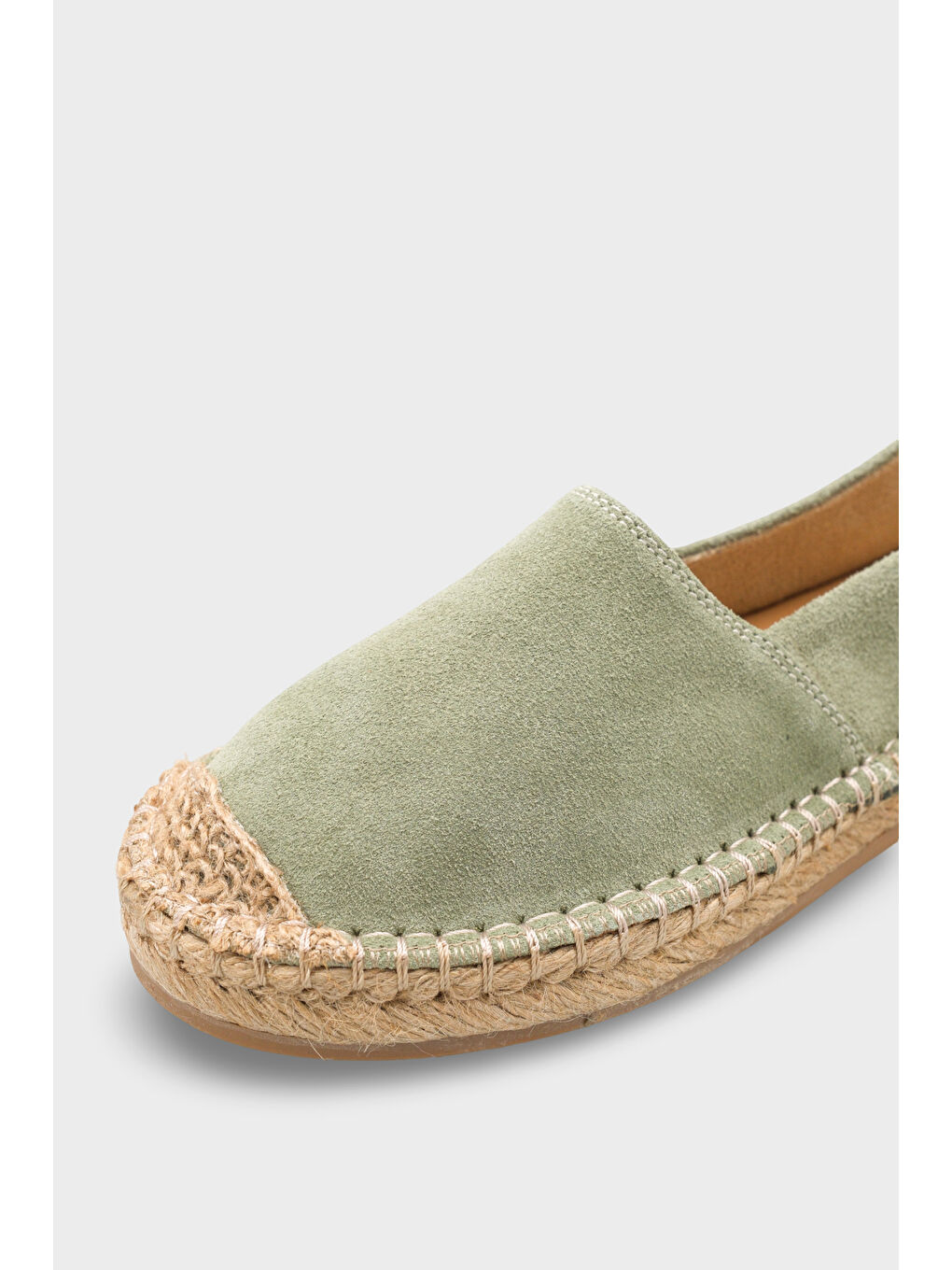 Yeşil Laurie Hakiki Deri Süet Kadın Espadril-3