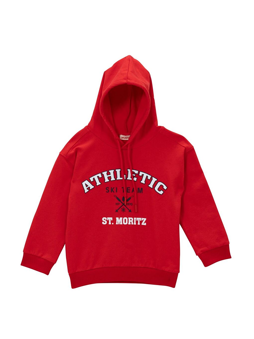 Erkek Çocuk Kapüşonlu Baskılı Sweatshirt - Kırmızı-1