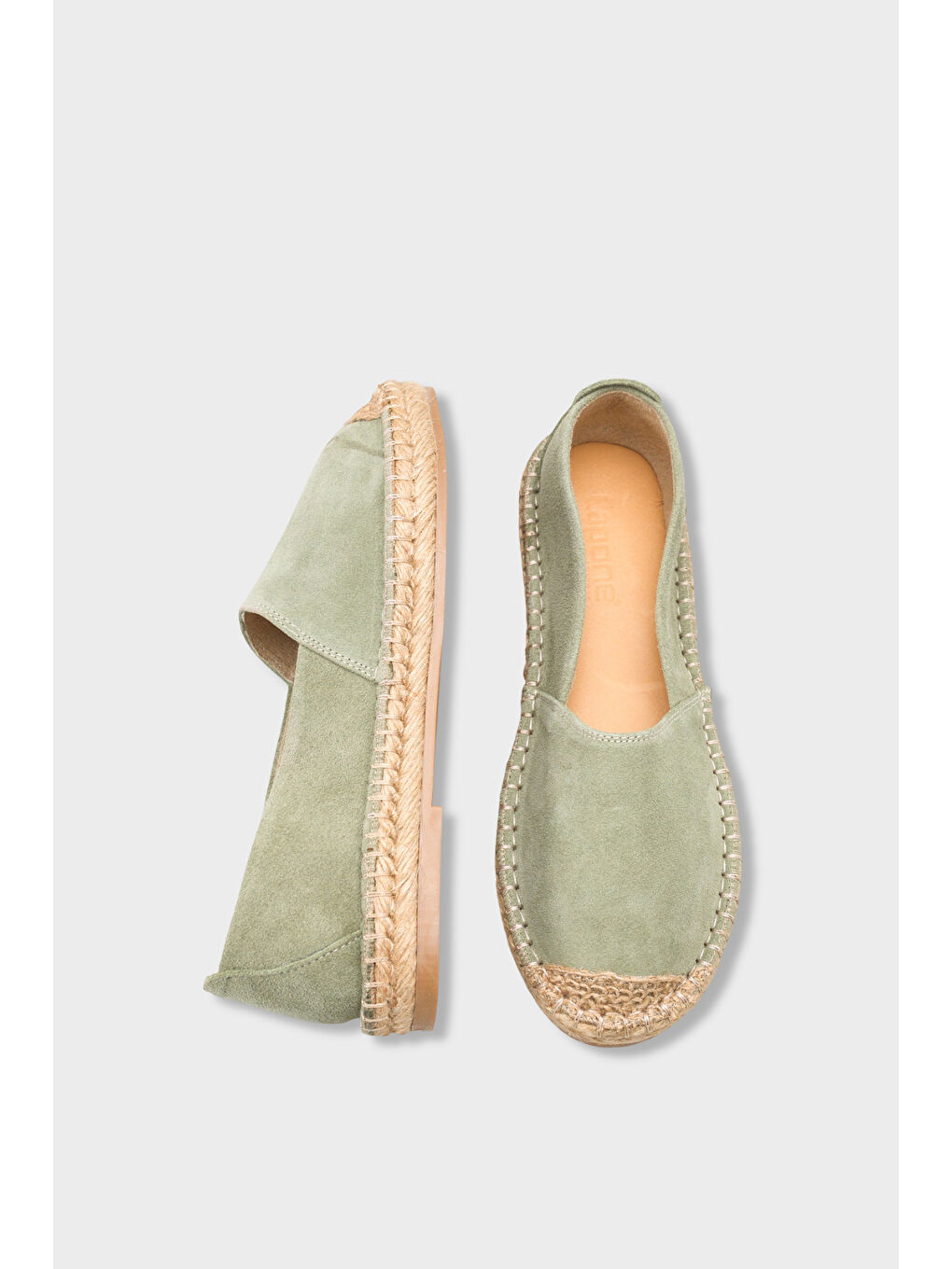 Yeşil Laurie Hakiki Deri Süet Kadın Espadril-5