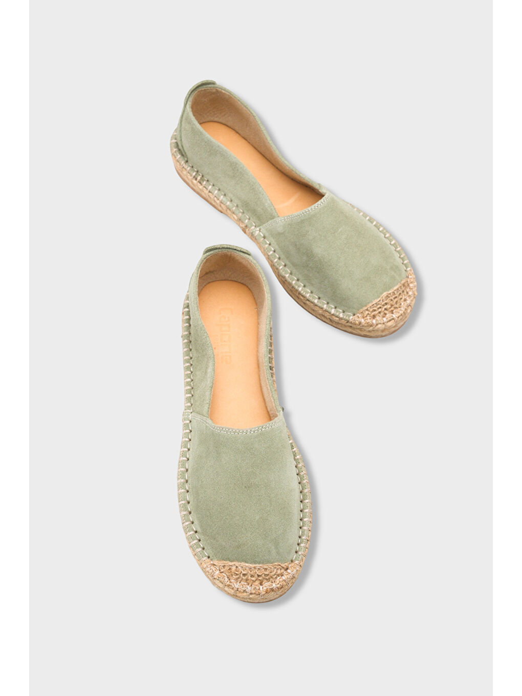 Yeşil Laurie Hakiki Deri Süet Kadın Espadril-6