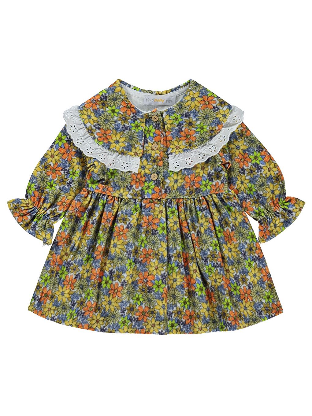 Bebe Yaka Elbise 6-18 Ay - Sarı