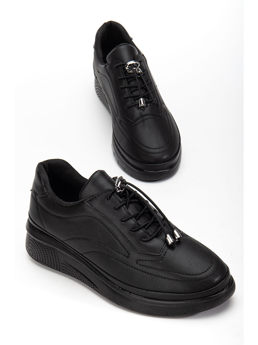 Siyah D12221 Günlük Ortopedik Kadın Sneaker Spor Ayakkabı-4