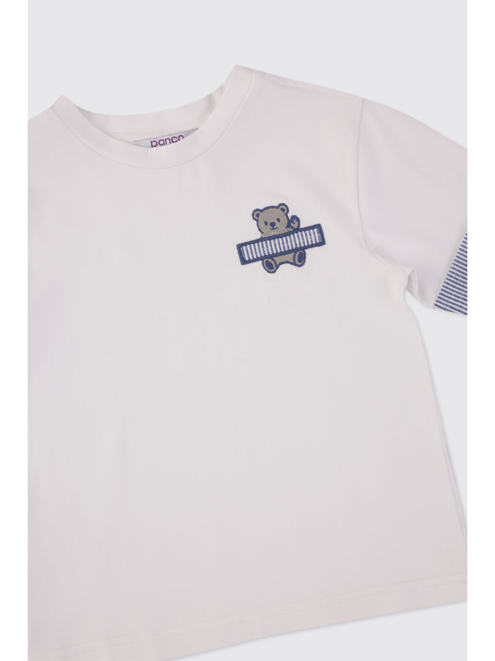 Erkek Bebek Ayıcık Figürlü Beyaz Tişört-2