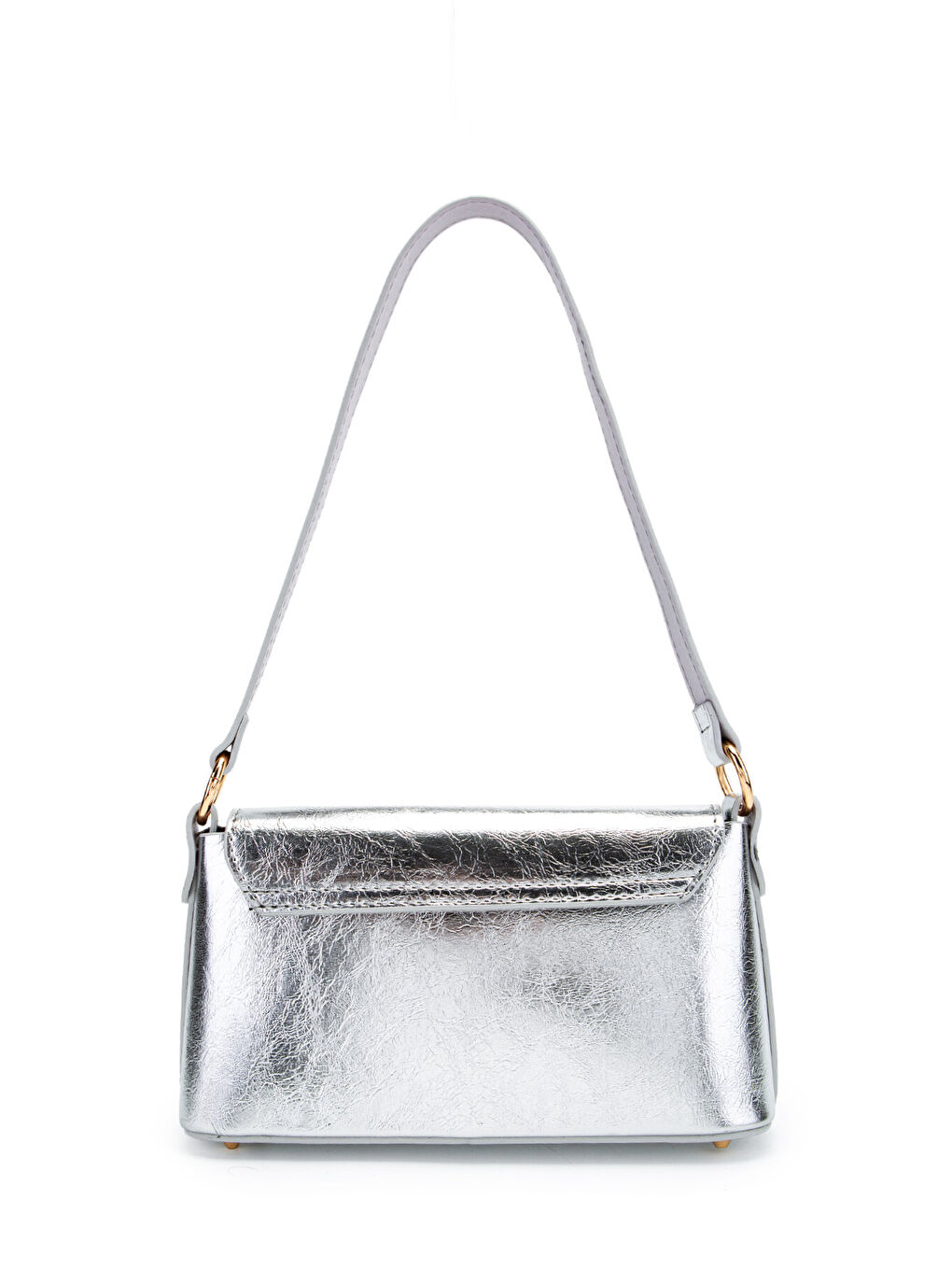 Gri Kapaklı Baget Lara Kadın El Ve Omuz Çanta Gümüş-2