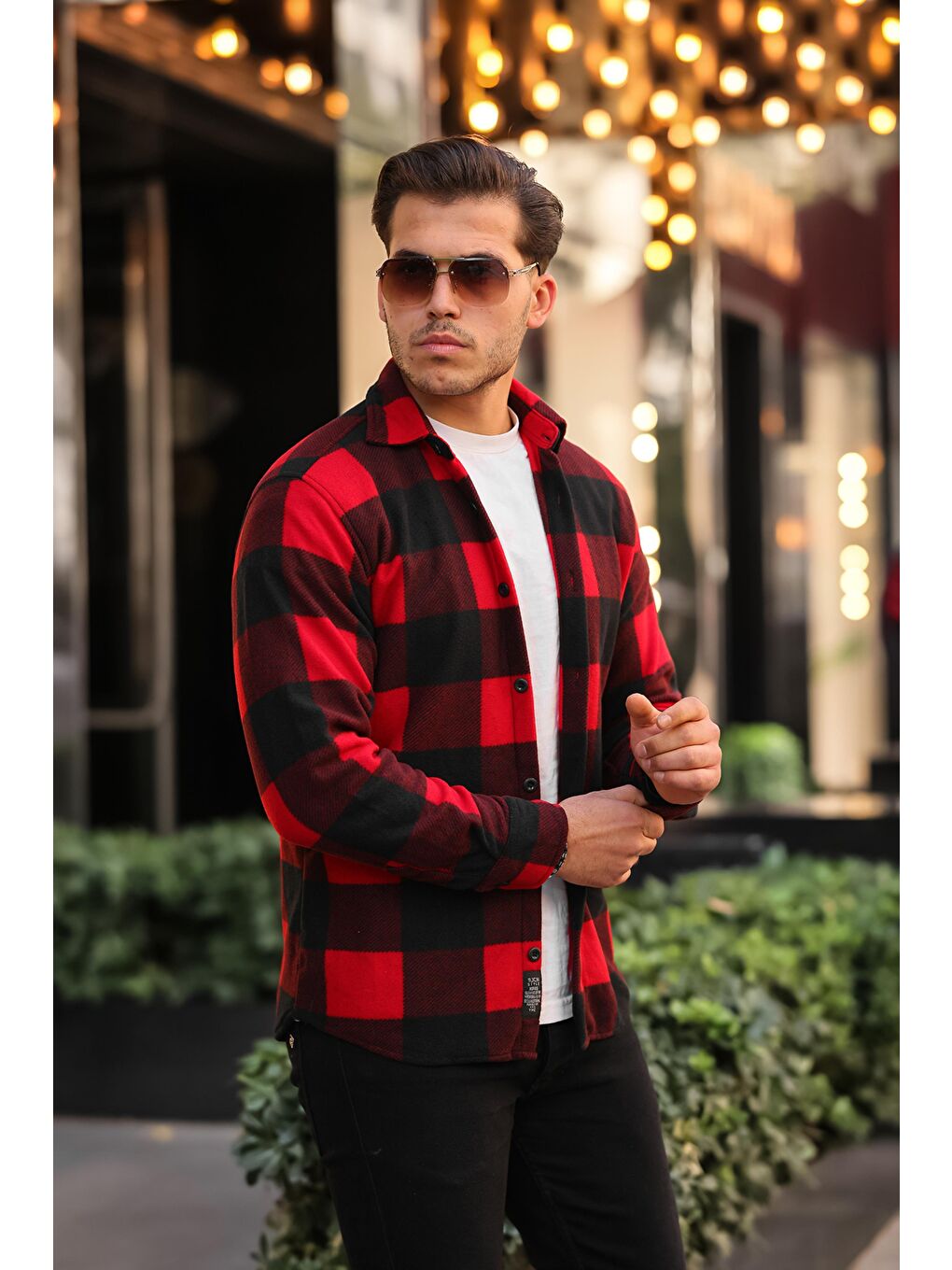 Kırmızı Kareli Polar Kışlık Oduncu Gömlek XC U16707