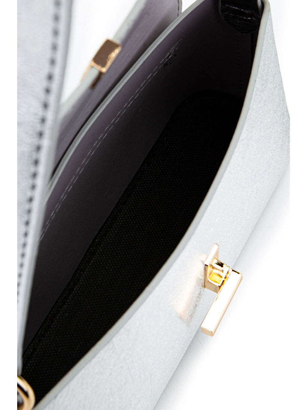 Gri Kapaklı Baget Lara Kadın El Ve Omuz Çanta Gümüş-3