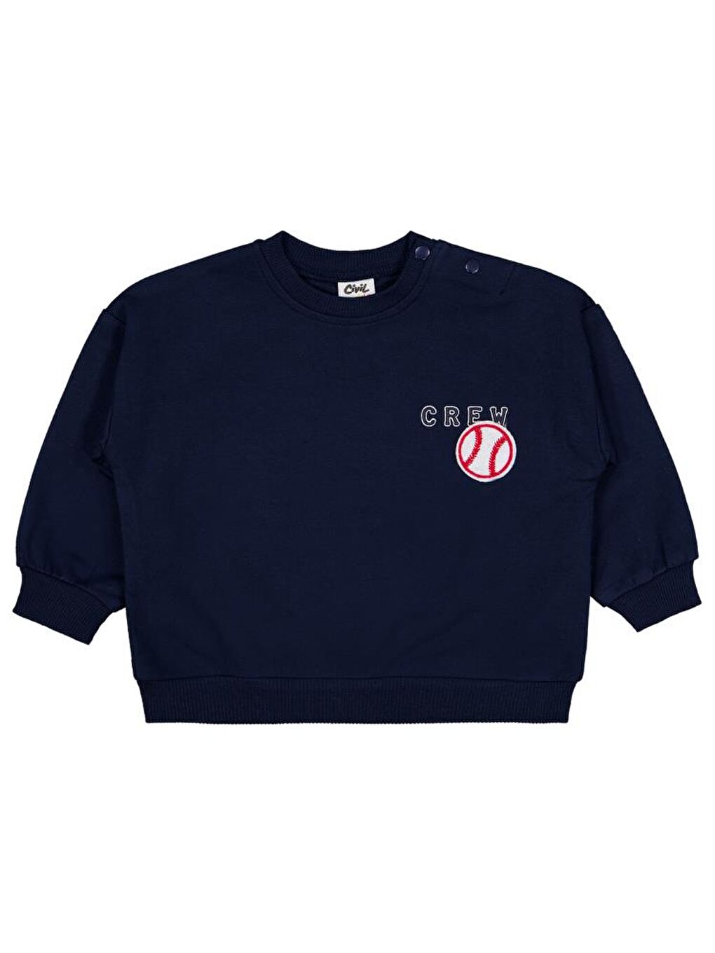 Lacivert Baby Crew Baskılı 6-18 Ay Sweatshirt