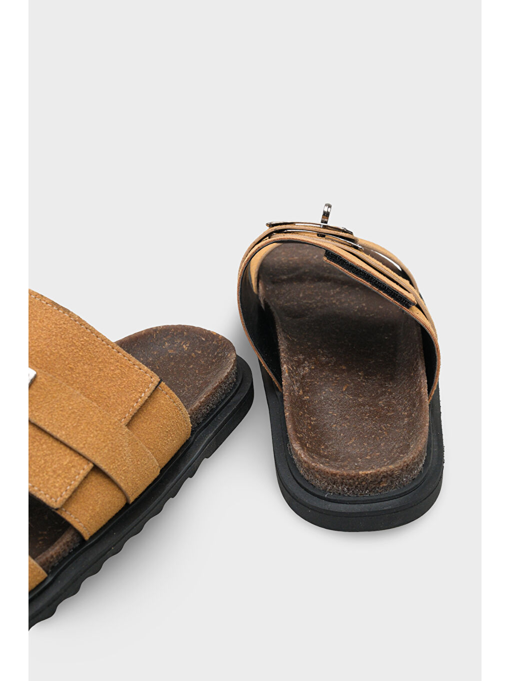 Kahverengi Regan Düz Topuklu Metal Tokalı Konfor Kadın Terlik-3