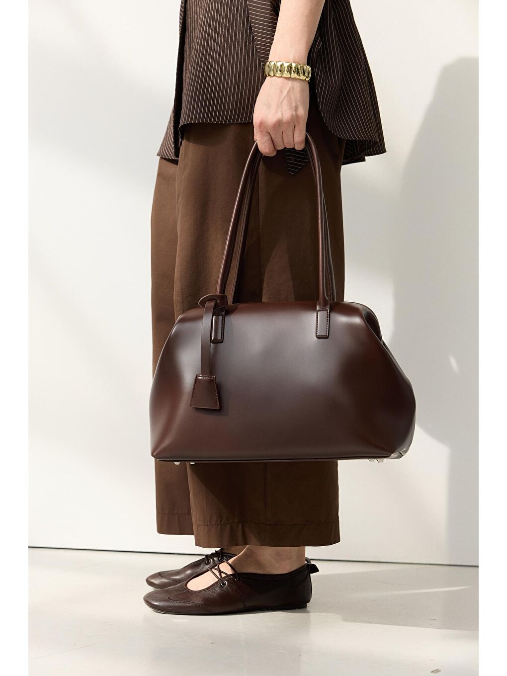 Nova Klipsli Deri Çanta Kahverengi-1