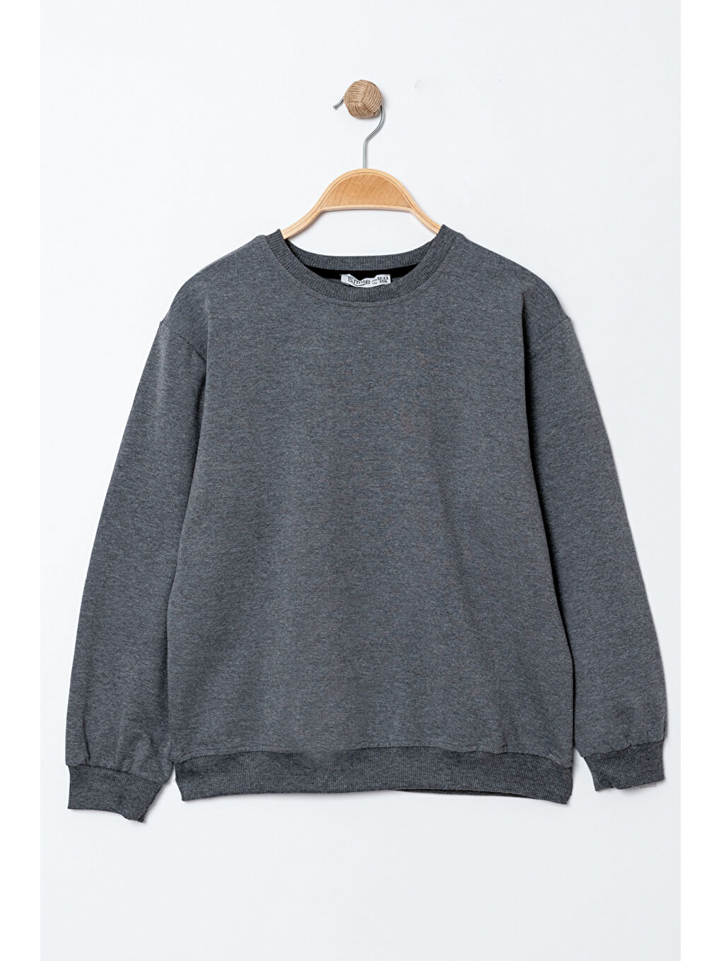 Bi&Em Smile Füme Erkek Çocuk Füme Bisiklet Yaka Basic 5-13 Yaş Sweatshirt- 3535-3