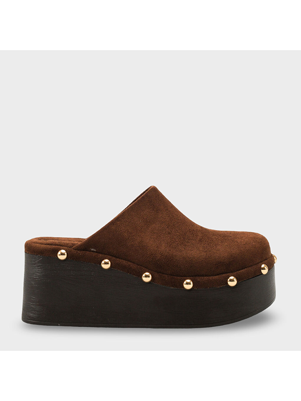 Kahverengi Marlane Dolgu Topuklu Kapalı Burunlu Kadın Sabo Terlik