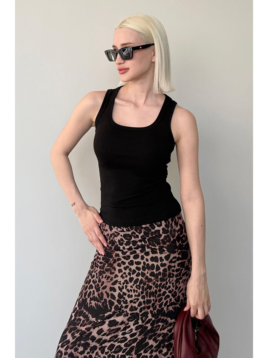 Siyah Kalın Askılı Kadın Atlet Mg2440-1